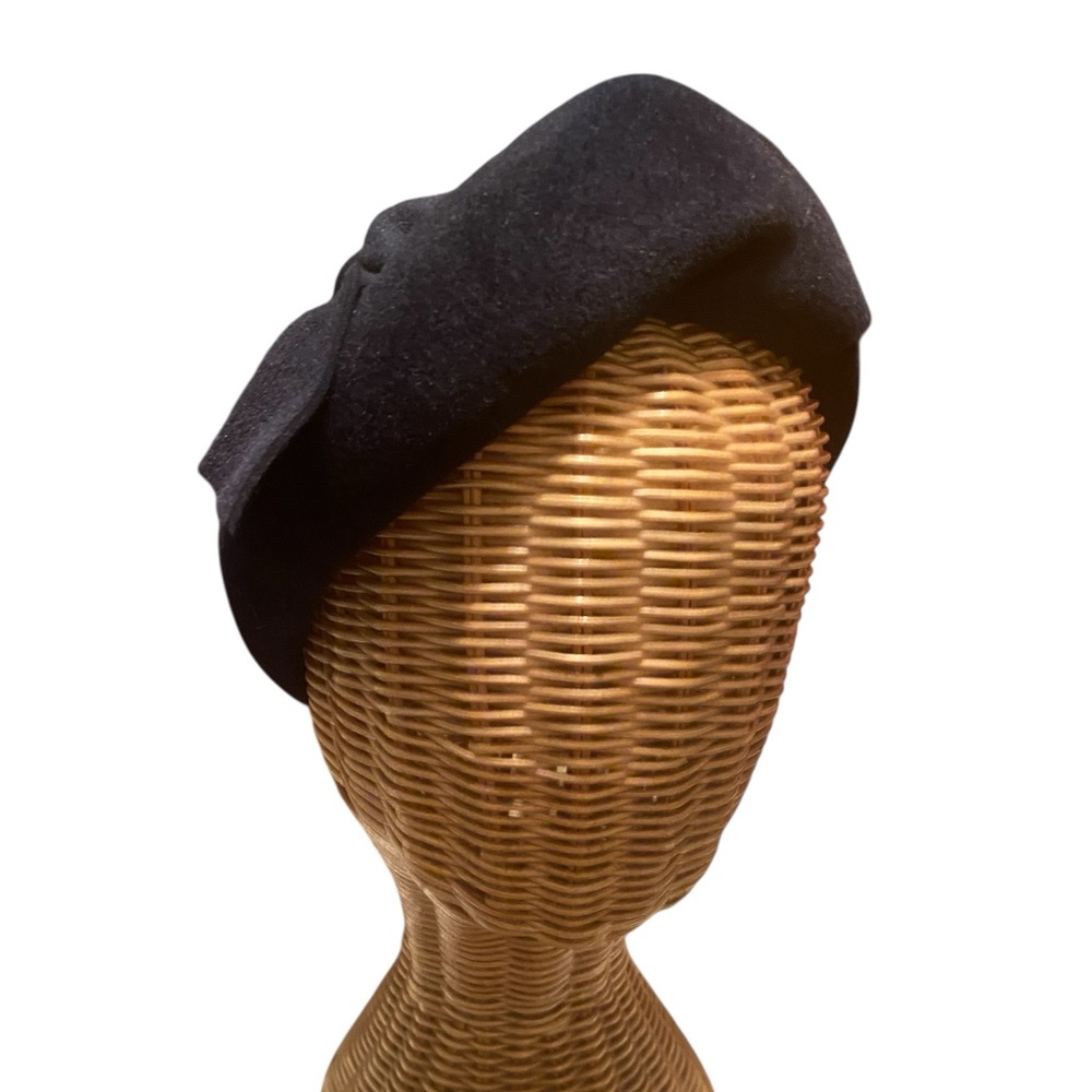 Norman Durand Sherato Navy Blue Vintage Felt Hat 1950s/60s Casual Fall/ Winter